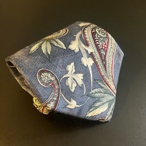 Vintage Stanford Men’s Silk Tie Made In USA Blue Paisley EUC